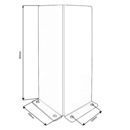 Kampinis buferis 500x200 sandėlio stelažų kolonos kojai