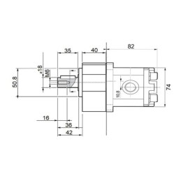 Kairysis hidraulinis krumpliaratinis siurblys, 1 grupė, kairės pusės sukimasis, našumas: 5,55 cm3/aps., našumas (1500 aps./min.)