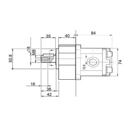 Kairysis hidraulinis krumpliaratinis siurblys, 1 grupė, kairės pusės sukimasis, našumas: 6,25 cm3/aps., našumas (1500 aps./min.)
