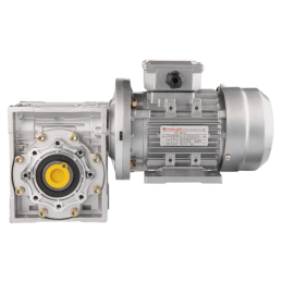 Trifazis 380 V 0,37 kW elektros variklis su HMRV 60 sliekine pavarų dėže, kurios perdavimo skaičius 1:60. Atitinka NMRV MOTOVARI