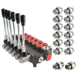 Hidraulinis skirstytuvas, 6 sekcijų, 50 l/min., 6P80, su 22/18 jungtimis, „Hydrolider“