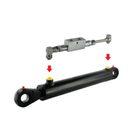 Dvigubo veikimo hidraulinio cilindro ilgis: 780 mm, eiga: 500 mm. CJ2F-63/36/500 komplektuojamas su fiksuojančiu apsauginiu vožt