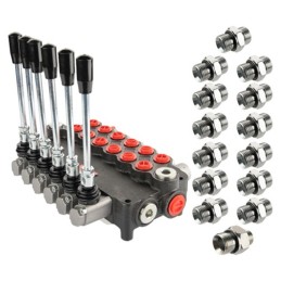 Hidraulinis skirstytuvas 6 sekcijų 60 l/min 6P80 su 22/22 jungtimis Hydrolider