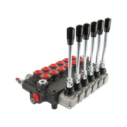 Hidraulinis skirstytuvas 6 sekcijų 80 l/min 6P80 su jungtimis 27/22 Hydrolider