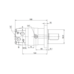 Hidraulinis variklis SMS, BMS, OMS Darbinis tūris: 80 cm3/aps. Apsūkiai: 930 aps./min. Su PTO įvore