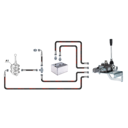 Hidraulika MF255 Ursus 3512 2812 hidraulinis skirstytuvas, 1 sekcijos žarnos ir jungtys