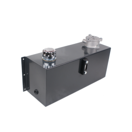 Universalus metalinis hidraulinės alyvos bakas, 25 litrų talpa, su papildoma įranga, montuojamas ant sienos