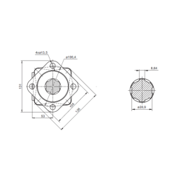 SMS hidraulinio variklio darbinis tūris: 200 cm3/aps. greitis: 390 aps./min. su plokšte ir dangčiu