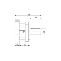 BMR variklio pavarų dėžės tvirtinimas, 25 mm velenas su guoliu