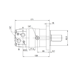 SMS hidraulinio variklio darbinis tūris: 100 cm3/aps. Apsūkiai: 750 aps./min. Į komplektą įeina kardaninis velenas