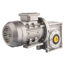 Trifazis 380 V 0,55 kW elektros variklis su HMRV 60 sliekine pavarų dėže, kurios perdavimo skaičius 1:60. Atitinka NMRV MOTOVARI