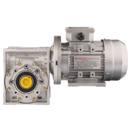 Trifazis 380 V 0,55 kW elektros variklis su HMRV 60 sliekine pavarų dėže, kurios perdavimo skaičius 1:60. Atitinka NMRV MOTOVARI