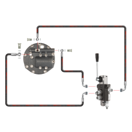 sekcijos hidraulinis skirstytuvas su naujo tipo dangteliu ir išleidimo anga išoriniam skirstytuvui, skirtas traktoriui „Ursus C-