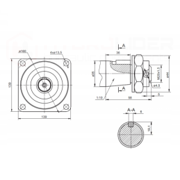 SMS hidraulinis variklis, darbinis tūris: 200 cm3/aps., greitis: 390 aps./min., su guoliais ašies pavarai