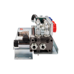 Krautuvo hidraulika PUSH-PULL 3 sekcijų plokštės solenoidinis vožtuvas 6/2 greitos jungtys