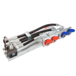 Krautuvo hidraulika PUSH-PULL 3 sekcijų plokštės solenoidinis vožtuvas 6/2 greitos jungtys