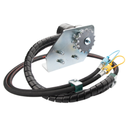 Hidraulinė pavara su guoliais pritvirtintu BMR 250 varikliu, kurio greitis 240 aps./min., ir 12B- 3/4 colio krumpliaračiu