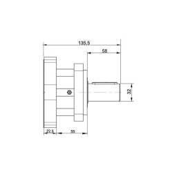 BMR variklio pavarų dėžės tvirtinimas, 32 mm velenas su guoliu