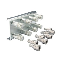 Lizdų plokštė aštuonioms greito prijungimo jungtims, plokščioms sausoms atjungimo jungtims + M18x1,5 kištukams montuoti