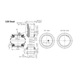 Pakabos amortizatorių komplektas Vienpusio veikimo cilindras 50/28/200 l: 415 U25 + Silfonas su jungtimis 130x2 + Hidraulinis ak