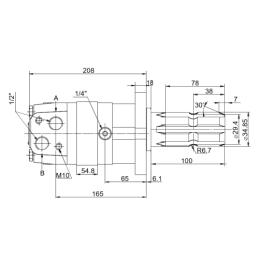 SMS hidraulinis variklis, darbinis tūris: 315 cm3/aps., greitis: 250 aps./min., komplekte su kardaniniu velenu