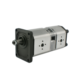 Kairysis 2 sekcijų hidraulinis krumpliaratinis siurblys, 2 grupė, tūris: 14/8 cm3/aps., našumas (1500 aps.): 21/12 l/min.