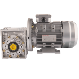 Trifazis 380 V 1,1 kW elektros variklis su HMRV 63 IEC90 sliekine pavarų dėže, kurios perdavimo skaičius yra 1:10. Atitinka NMRV