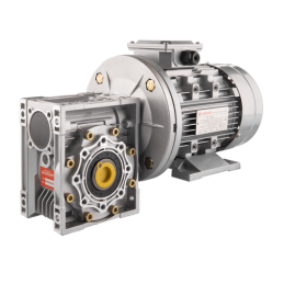 Trifazis 380 V 1,1 kW elektros variklis su HMRV 63 IEC90 sliekine pavarų dėže, kurios perdavimo skaičius yra 1:20. Atitinka NMRV