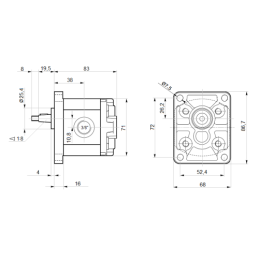 Hidraulinis krumpliaratinis siurblys + 3 fazių variklis 380 V 1,5 kW komplekte su varpo formos jungtimi ir kumšteliu, komplekto 