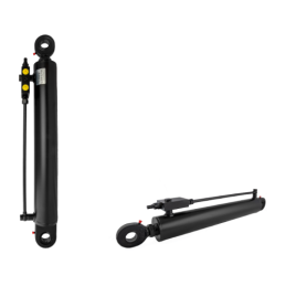 Dvigubo veikimo hidraulinio cilindro ilgis: 775 mm, eiga: 510 mm, CJ2F-80/45/510 su fiksatoriumi