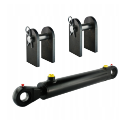 Dvigubo veikimo hidraulinio cilindro ilgis: 593 mm, eiga: 250 mm, CJ2F-80/45/250 su U40 tvirtinimu.