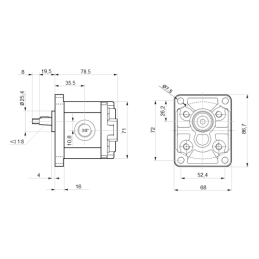 Hidraulinis krumpliaratinis siurblys + 3 fazių variklis 380 V 1,5 kW komplekte su varpo formos jungtimi ir kumšteliu, komplekto 