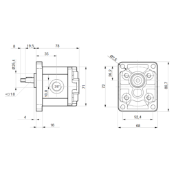 Hidraulinis krumpliaratinis siurblys + 3 fazių variklis 380 V 1,5 kW komplekte su varpo formos jungtimi ir kumšteliu, komplekto 