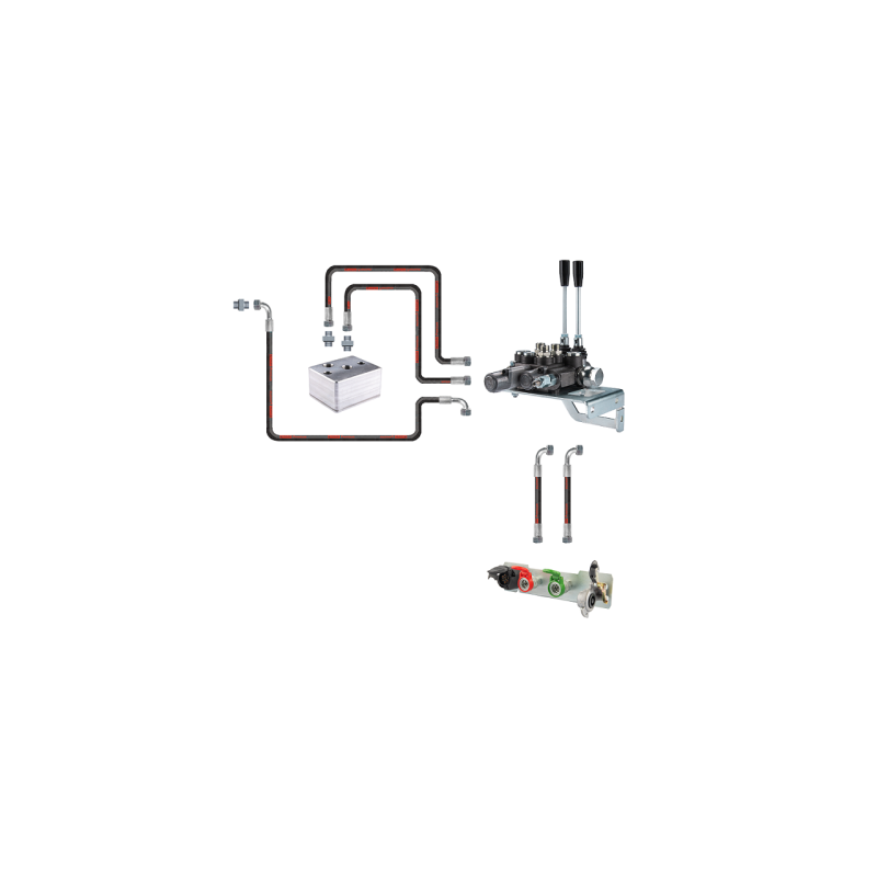 Hidraulika MF255 Ursus 3512 2812 hidraulinis skirstytuvas, 2 sekcijų žarnos ir jungtys