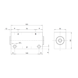 50:50 aliuminio daliklis, sriegis: 3/4", srautas: 40–90 l/min, maks. slėgis: 210 bar
