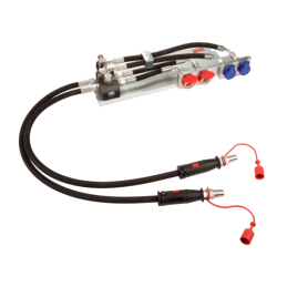 Krautuvo hidraulika PUSH-PULL 3 sekcijų plokštės solenoidinis vožtuvas 6/2 greitos jungtys 1 m žarnos