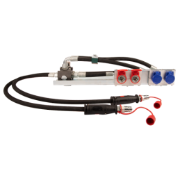 Krautuvo hidraulika PUSH-PULL 3 sekcijų plokštės solenoidinis vožtuvas 6/2 greitos jungtys 1 m žarnos