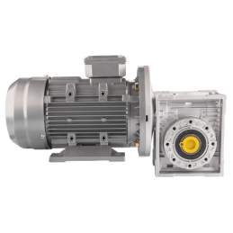 Trifazis 380 V 1,5 kW elektros variklis su HMRV 63 IEC90 sliekine pavarų dėže, kurios perdavimo skaičius yra 1:10. Atitinka NMRV