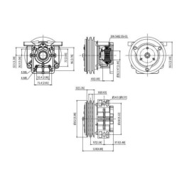 Elektromagnetinė sankaba 12 V su V formos diržo skriemuliu 2 grupės hidrauliniam siurbliui