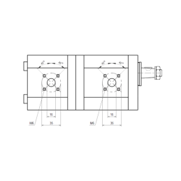 Dviejų sekcijų hidraulinis siurblys 16+14cm3, kairinis sukimasis, DEUTZ FAHR traktoriui