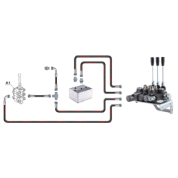 Hidraulika MF255 Ursus 3512 2812 hidraulinis skirstytuvas, 3 sekcijų žarnos ir jungtys