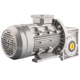 Trifazis 380 V 1,5 kW elektros variklis su HMRV 63 IEC90 sliekine pavarų dėže, kurios perdavimo skaičius yra 1:7,5. Atitinka NMR