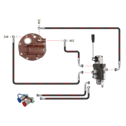 Novatoriška hidraulika, skirta „Zetor 5211 7211“. 1 sekcijos hidraulinis skirstytuvas, pilnas siurblio dangtis su išorinio skirs