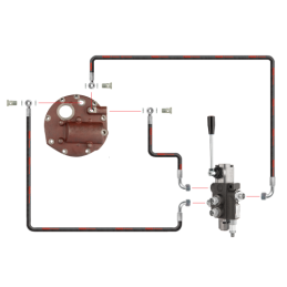 Novatoriška hidraulika, skirta „Zetor 5211 7211“. 1 sekcijos hidraulinis skirstytuvas, pilnas siurblio dangtis su išorinio skirs