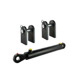 Labai storas cilindras, dvigubo veikimo hidraulinis cilindras, ilgis: 840 mm, eiga: 500 mm, su tvirtinimo detalių komplektu