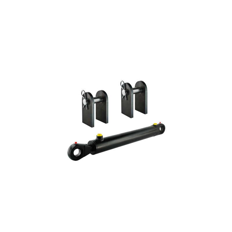 Labai storas cilindras, dvigubo veikimo hidraulinis cilindras, ilgis: 840 mm, eiga: 500 mm, su tvirtinimo detalių komplektu