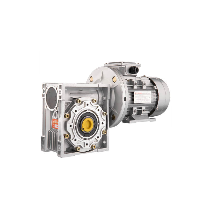 Trifazis 380 V 0,55 kW elektros variklis su HMRV 75 IEC80 sliekine pavarų dėže, kurios perdavimo skaičius yra 1:60. Atitinka NMR