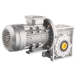 Trifazis 380 V 0,55 kW elektros variklis su HMRV 75 IEC80 sliekine pavarų dėže, kurios perdavimo skaičius yra 1:60. Atitinka NMR