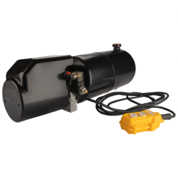 Hidraulinis agregatas su nuotolinio valdymo pultu „aukštyn-žemyn“, maitinimas: 12 V, galia: 2,0 kW, siurblys: 2,6 cm3, maks. slė