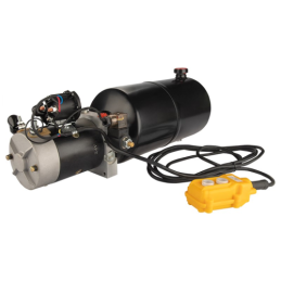 Hidraulinis agregatas su nuotolinio valdymo pultu „aukštyn-žemyn“, maitinimas: 12 V, galia: 2,0 kW, siurblys: 2,6 cm3, maks. slė